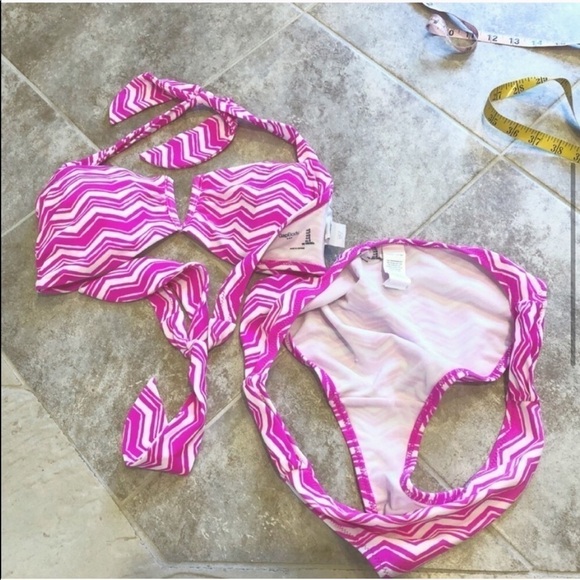Gap Body chevron hot pink & white bikini s… - Picture 5 of 7